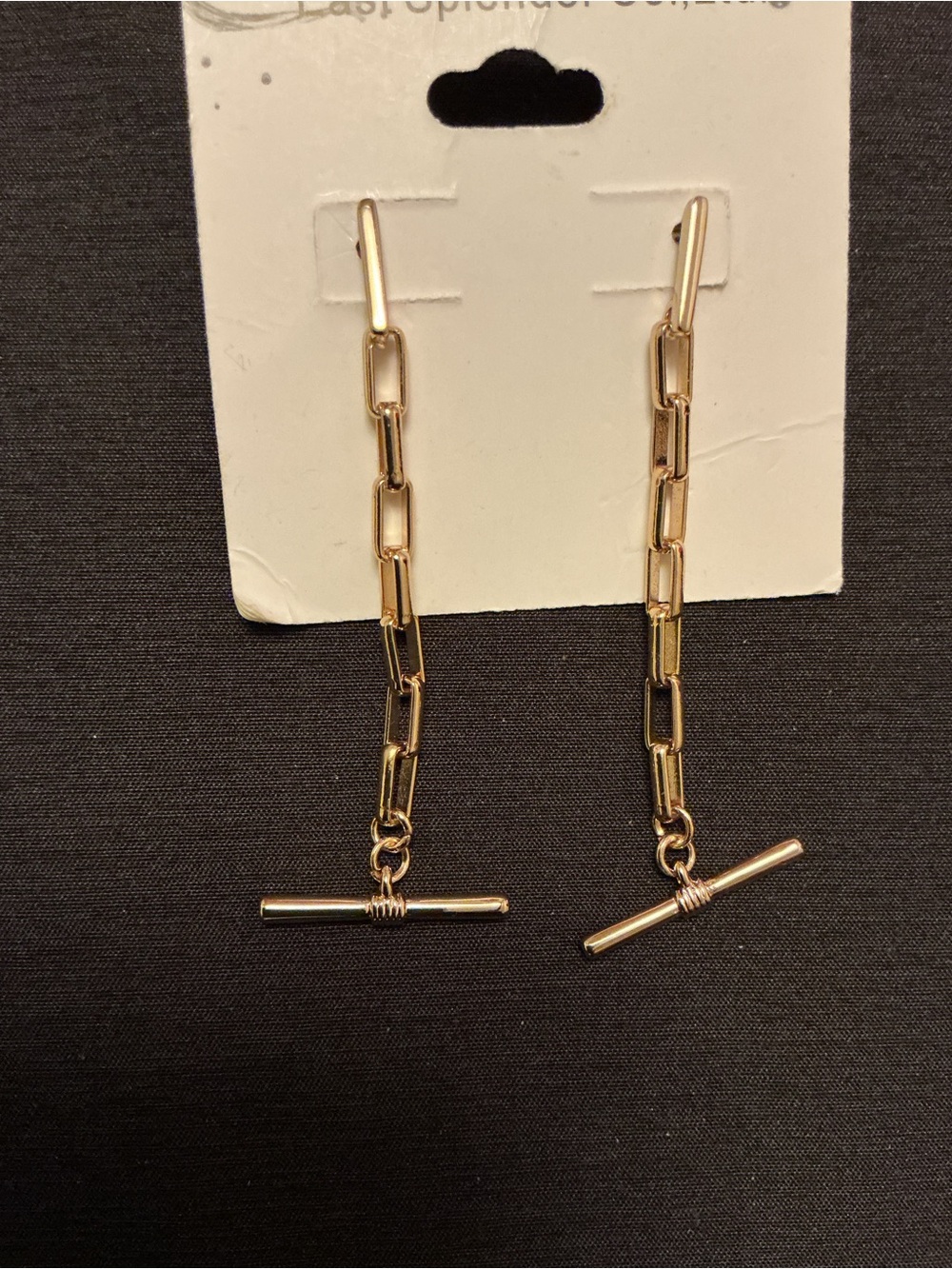 Gold Chain Drop Toggle Earrings - Women Jewelry